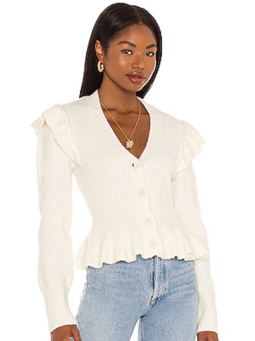 Revolve Line & Dot Kate Sweater in Ivory. - size S